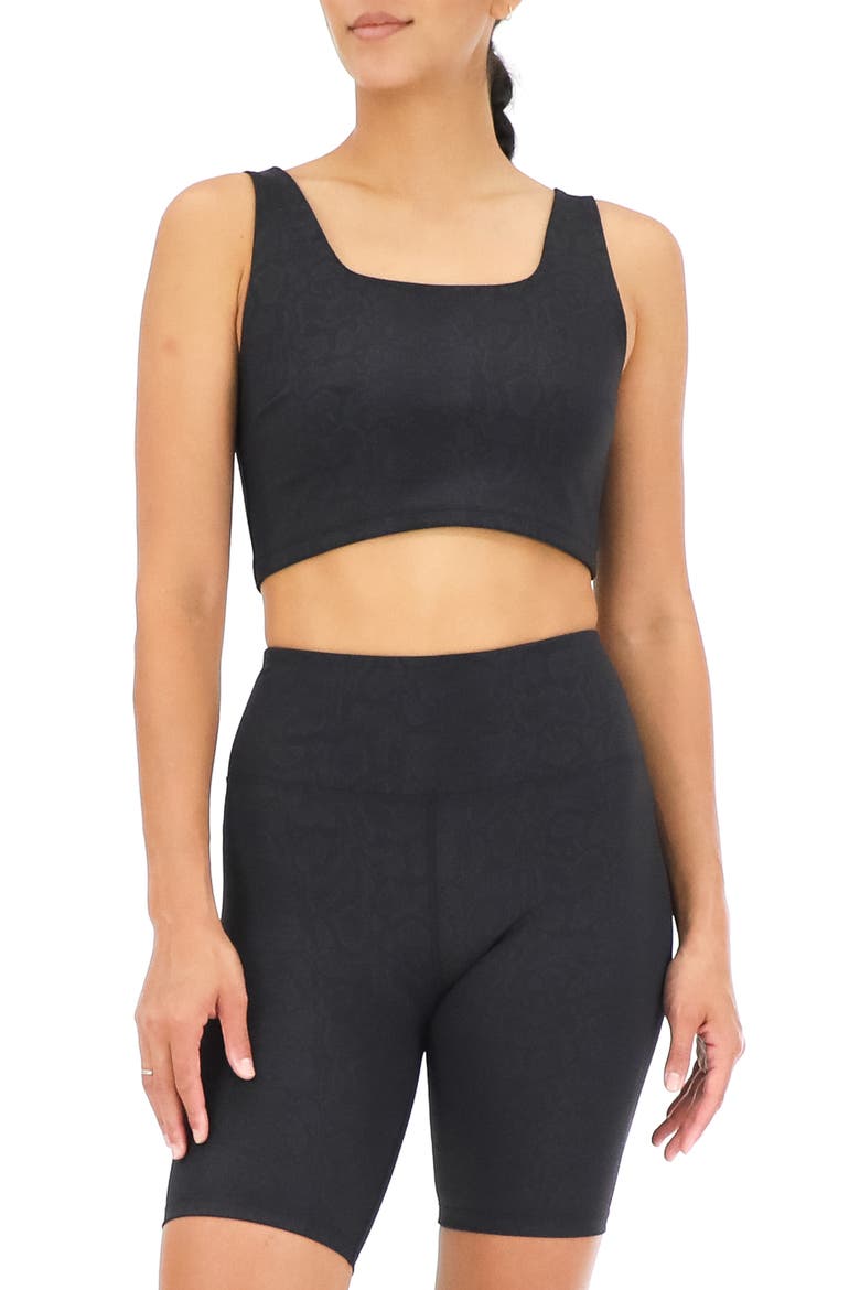 Square Neck Crop Top, Main, color, BLACK