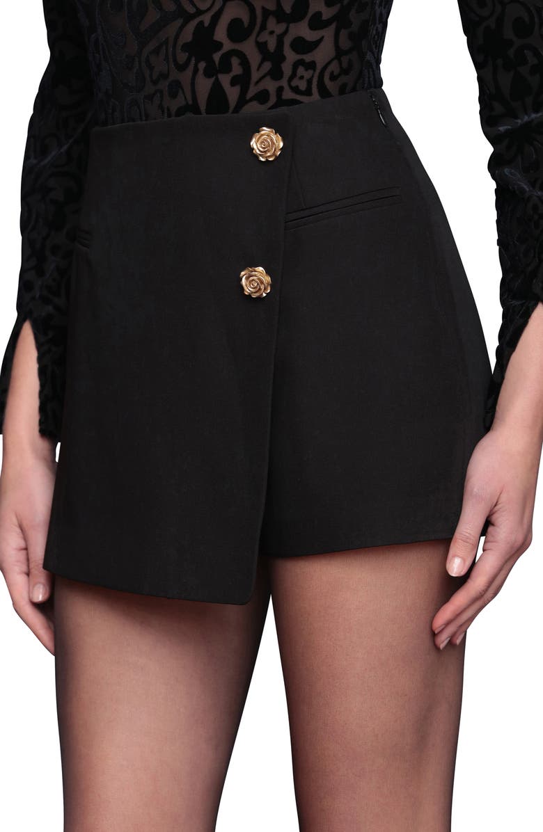 Avec Les Filles Button Detail Miniskort, Alternate, color, Black