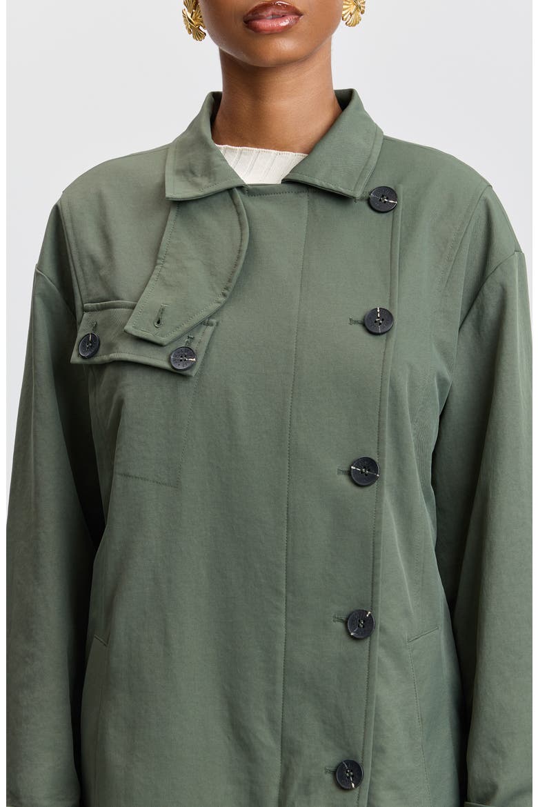 Asymmetric Oversized Trench Coat, Alternate, color, CLOVER