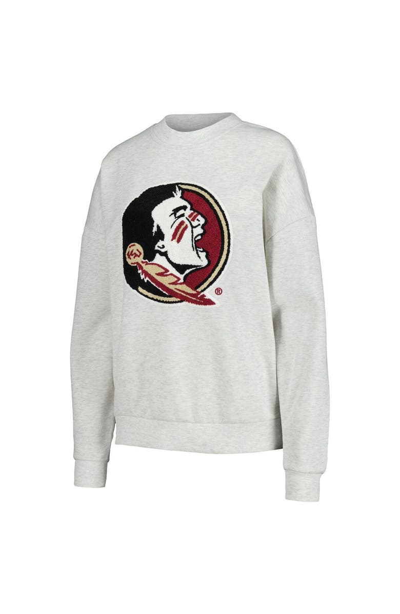 GAMEDAY COUTURE Women's Gameday Couture Ash Florida State Seminoles Team Effort Pullover Sweatshirt & Shorts Sleep Set, Alternate, color,