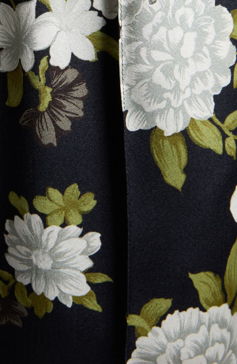 TOM FORD Hendrix Floral Stretch Silk Satin Pajama Pants, Alternate, color, Off White Black