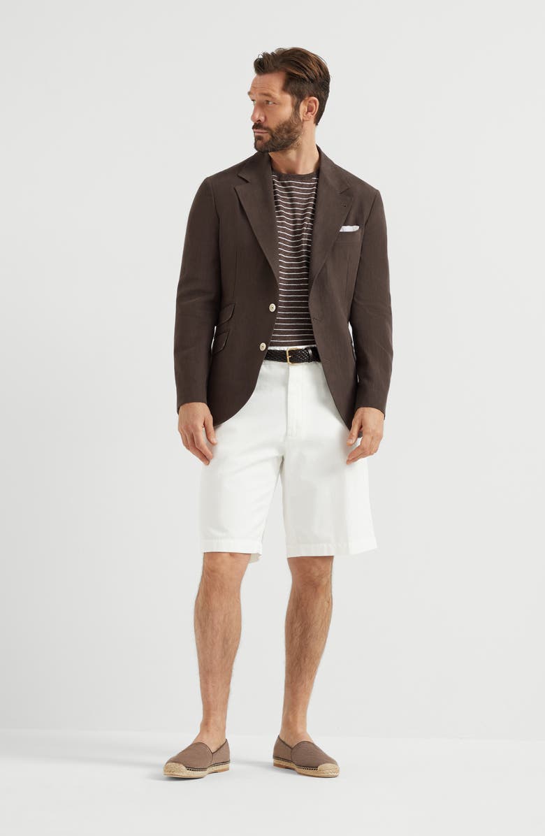 Brunello Cucinelli Striped jersey T-shirt, Alternate, color, 