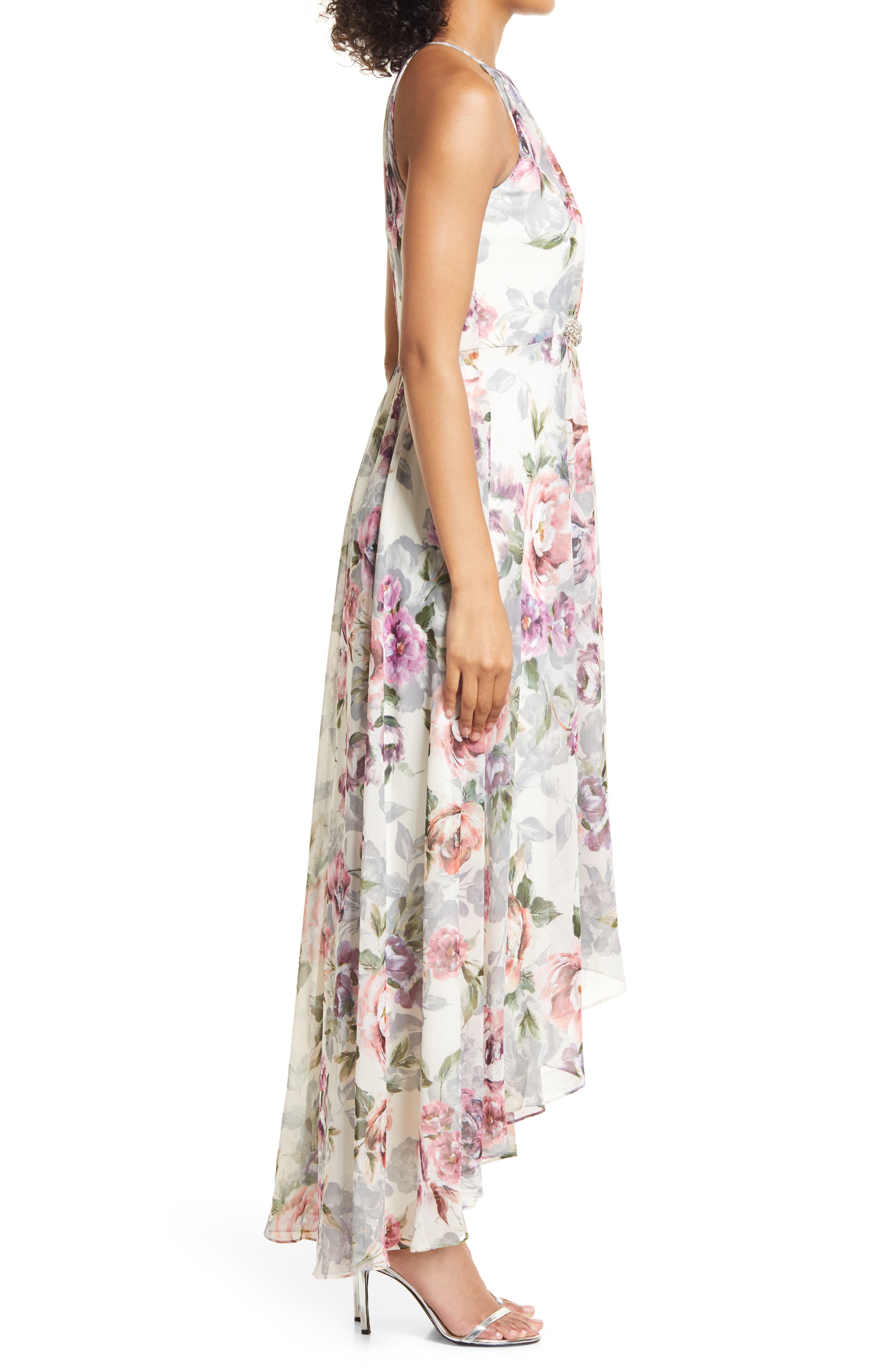 Eliza J Floral Halter Dress Eliza J Dress Womens Size Green Floral Maxi  Halter Elegant Party
