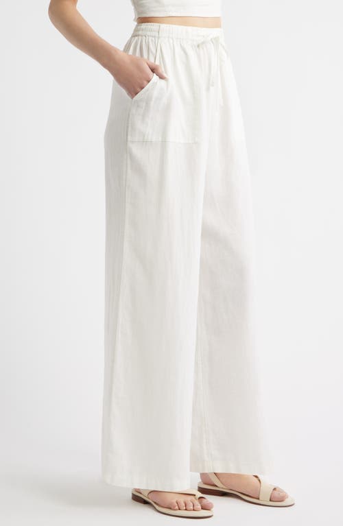 Treasure & Bond Linen Blend Pull-on Pants In White