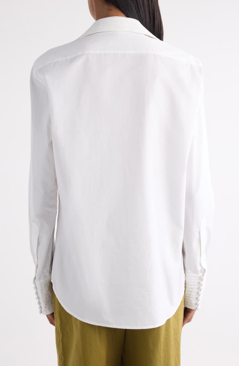 Dries Van Noten Celinta Cotton Button-Up Shirt, Alternate, color, White