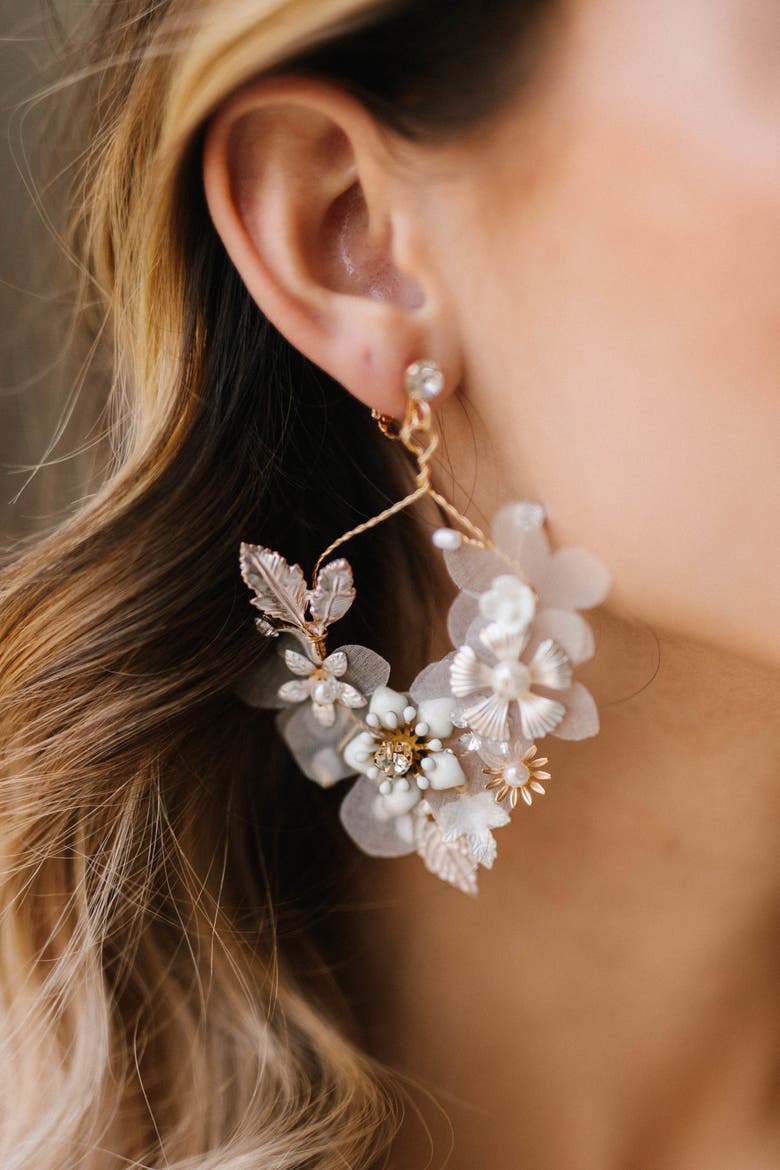 Nova Bridal Earrings, Alternate, color, Gold