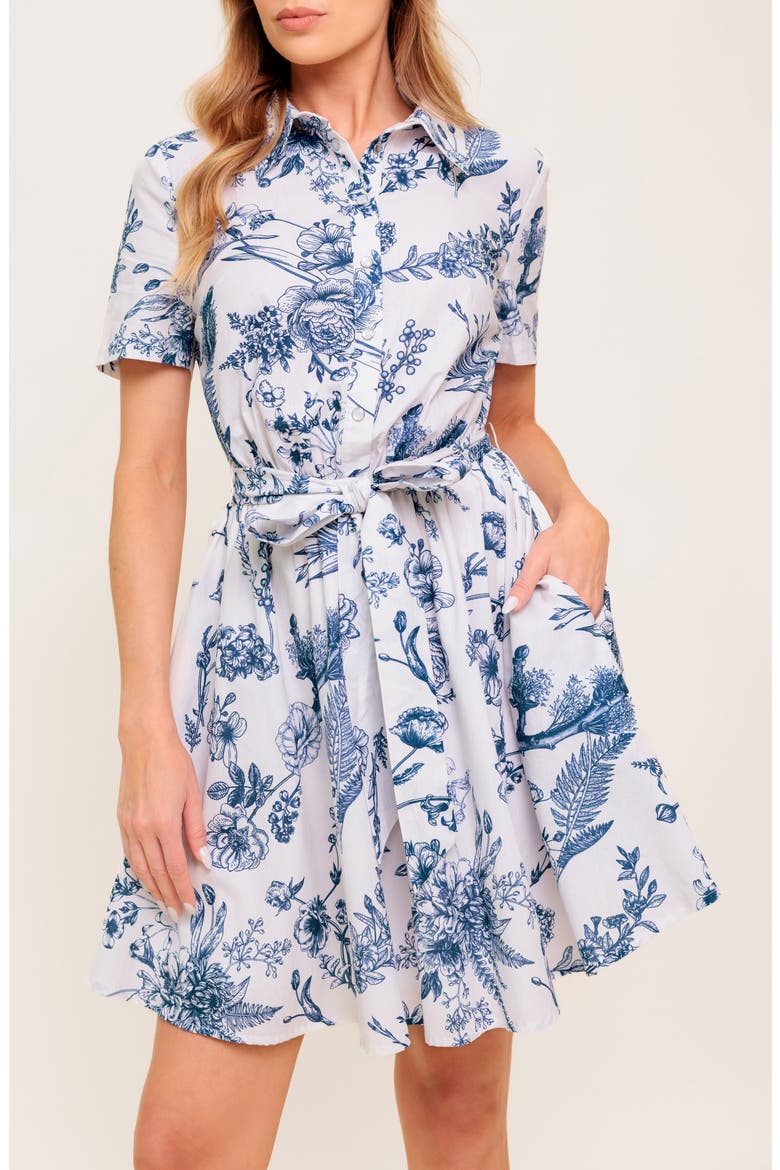 Mini Shirtdress, Alternate, color, IVORY BLUE