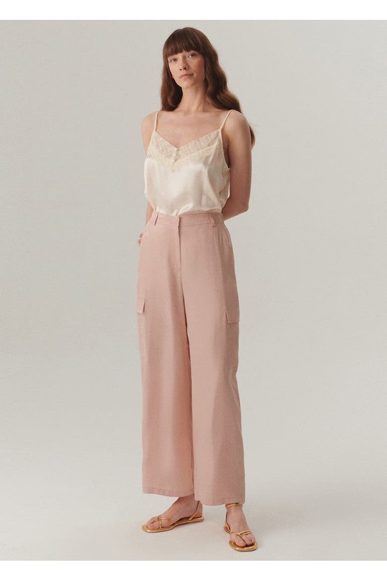 Gemma High Waist Cargo Trousers, Alternate, color, POWDER