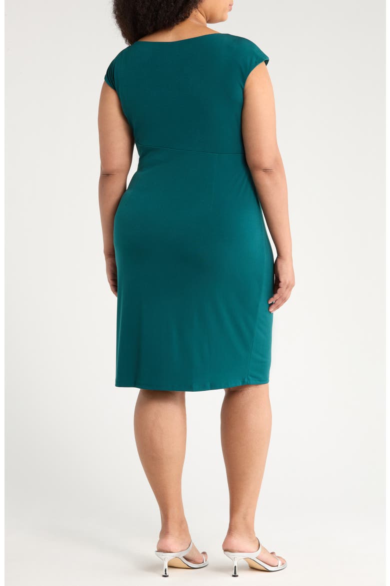 Ruched Faux Wrap Cocktail Dress, Alternate, color, DEEP SPRUCE