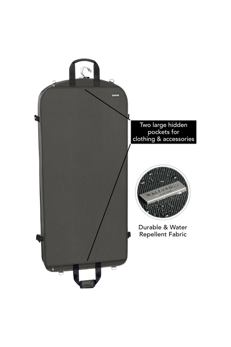 45" Premium Extra Capacity Travel Garment Bag With Shoulder Strap, Alternate, color, Grey