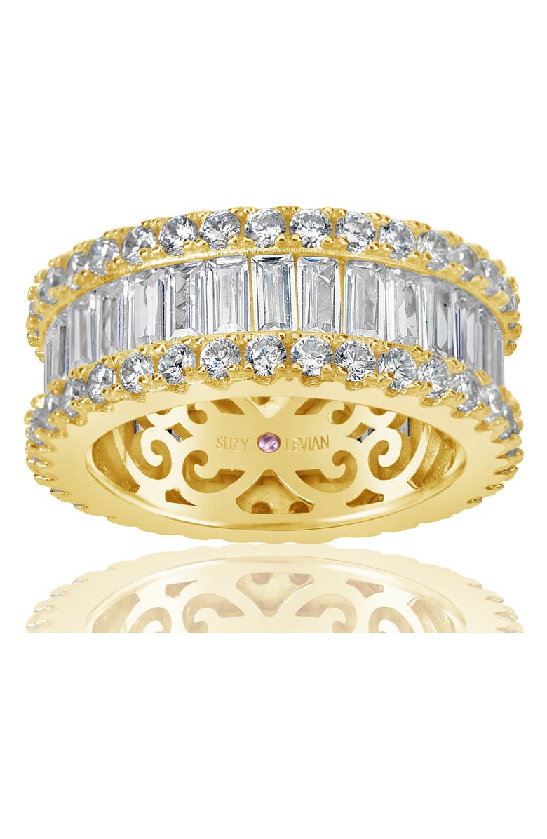 SUZY LEVIAN 14K Gold Vermeil CZ Eternity Band Ring, Alternate, color, Gold