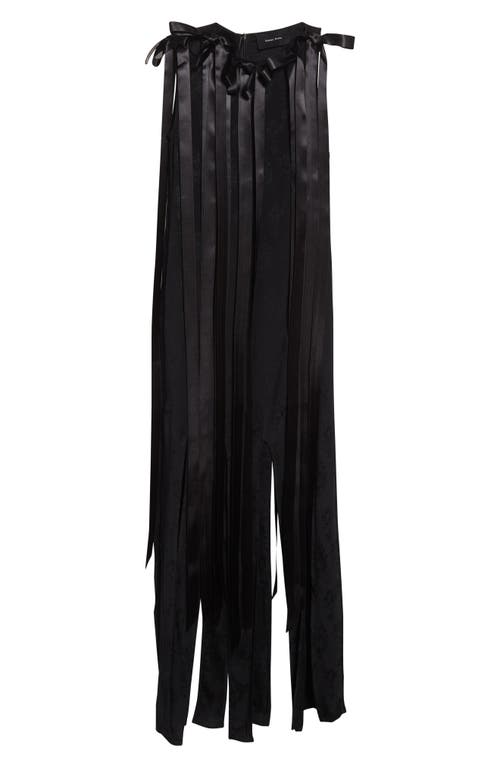 Simone Rocha Bow-detailed Satin-trimmed Crepon-jacquard Midi Dress In Black