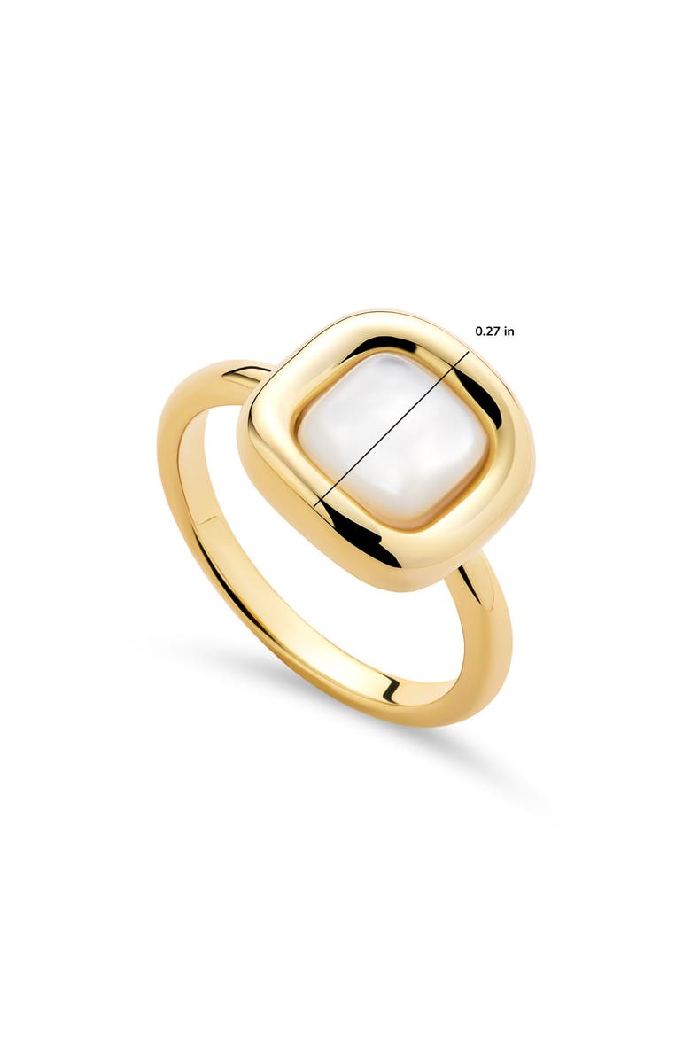 Clara Mother-of-Pearl Statement Ring, Alternate, color, GOLD / WHITE