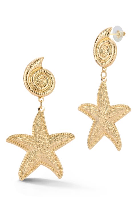 Starfish Drop Earrings