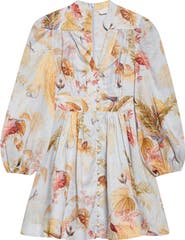 【Zimmermann】Ascension floral linen minidress Zimmermann Ascension Floral Long Sleeve Linen Minidress