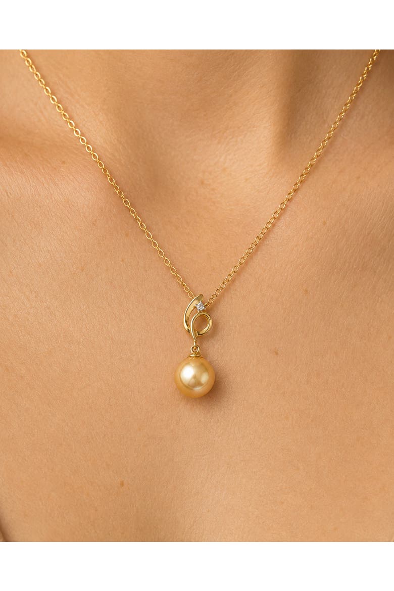 14K Gold Golden Pearl & Diamond Symphony Pendant, Alternate, color, Golden Pearl