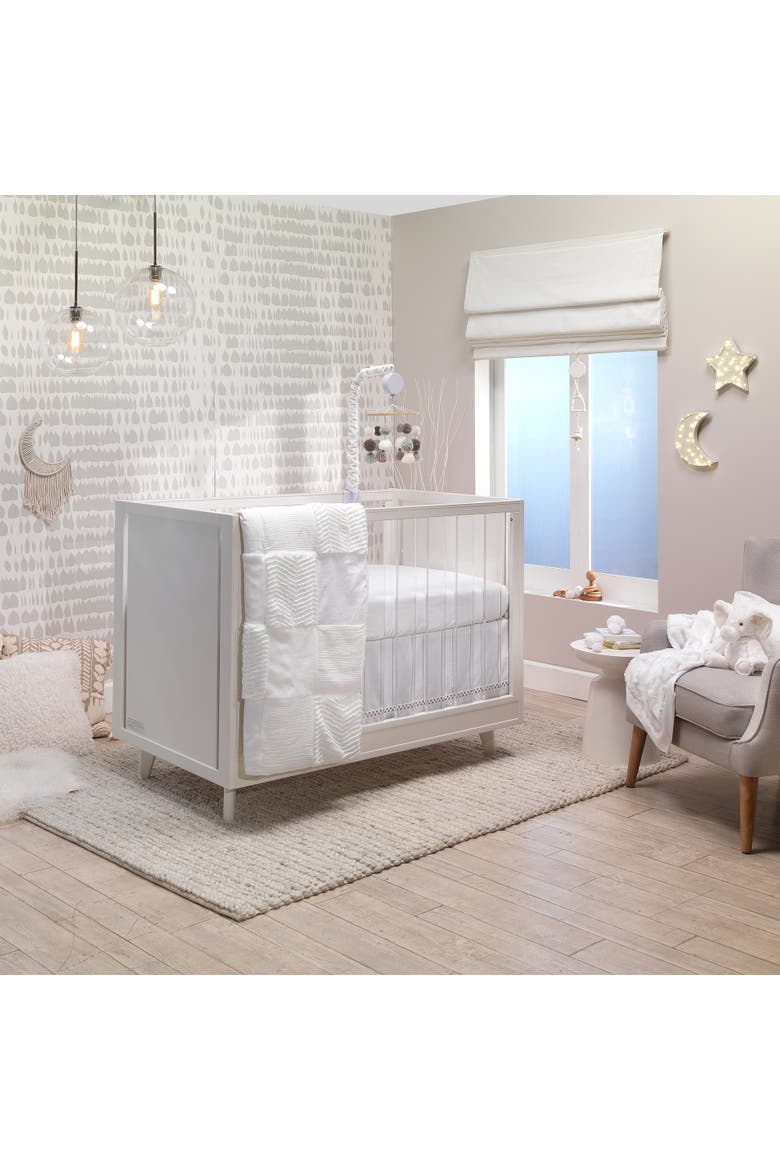 Signature Luxury Textured Patchwork Crib/Toddler Quilt, Alternate, color, White