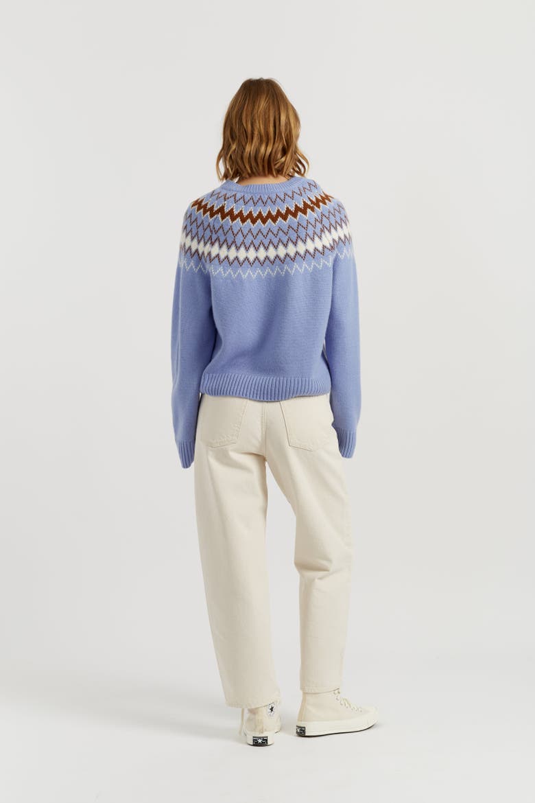 Wool-Cashmere Fair Isle Sweater, Alternate, color, Baby Blue