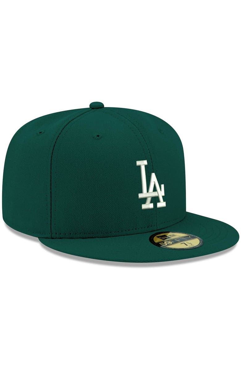 New Era Men's New Era Green Los Angeles Dodgers White Logo 59FIFTY Fitted Hat, Alternate, color, 