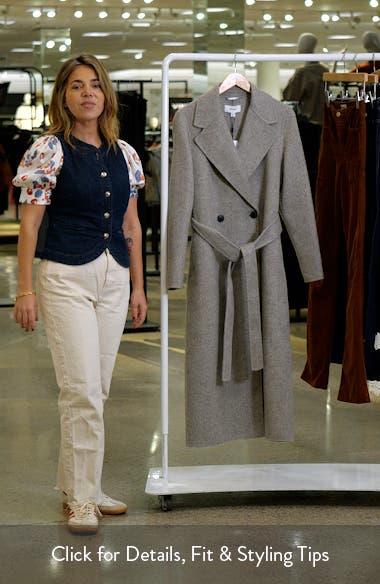 Reiss Daia Herringbone Wool Blend Wrap Coat (Women) | Nordstrom