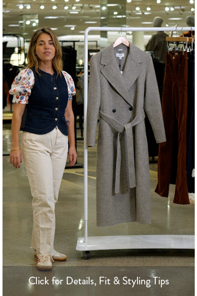 Daia Herringbone Wool Blend Wrap Coat video