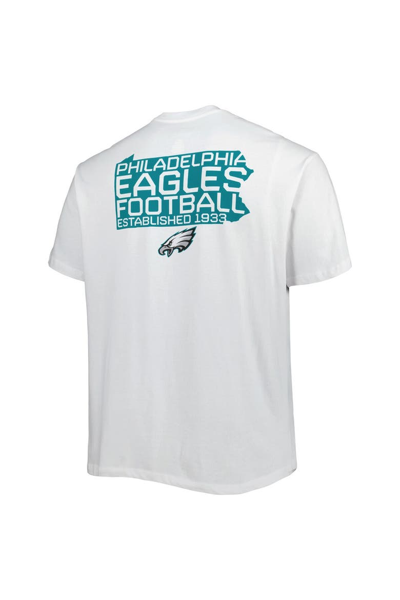 Men's Fanatics Branded White Philadelphia Eagles Big & Tall Hometown Collection Hot Shot T-Shirt, Alternate, color, White