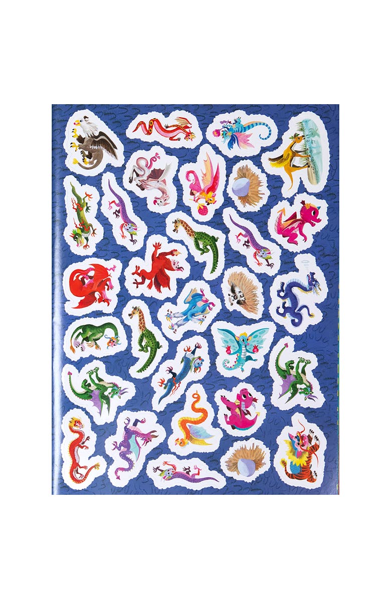eeBoo Dragon Shiny Sticker Book, 200+ Sparkling Fantasy Stickers, 3 Sizes, Alternate, color, 