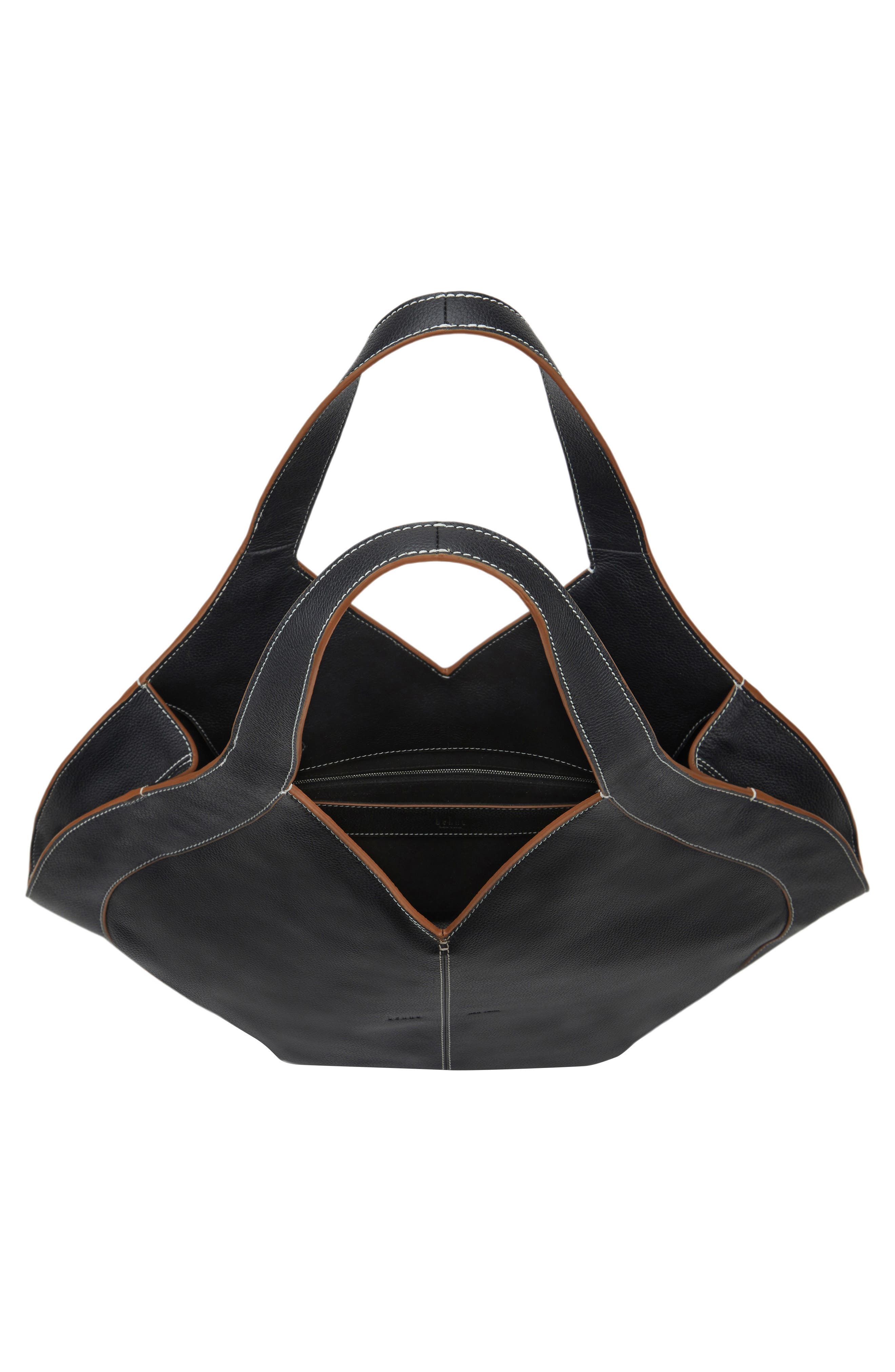 behno Safra Pebble Leather Tote, Alternate, color, Black