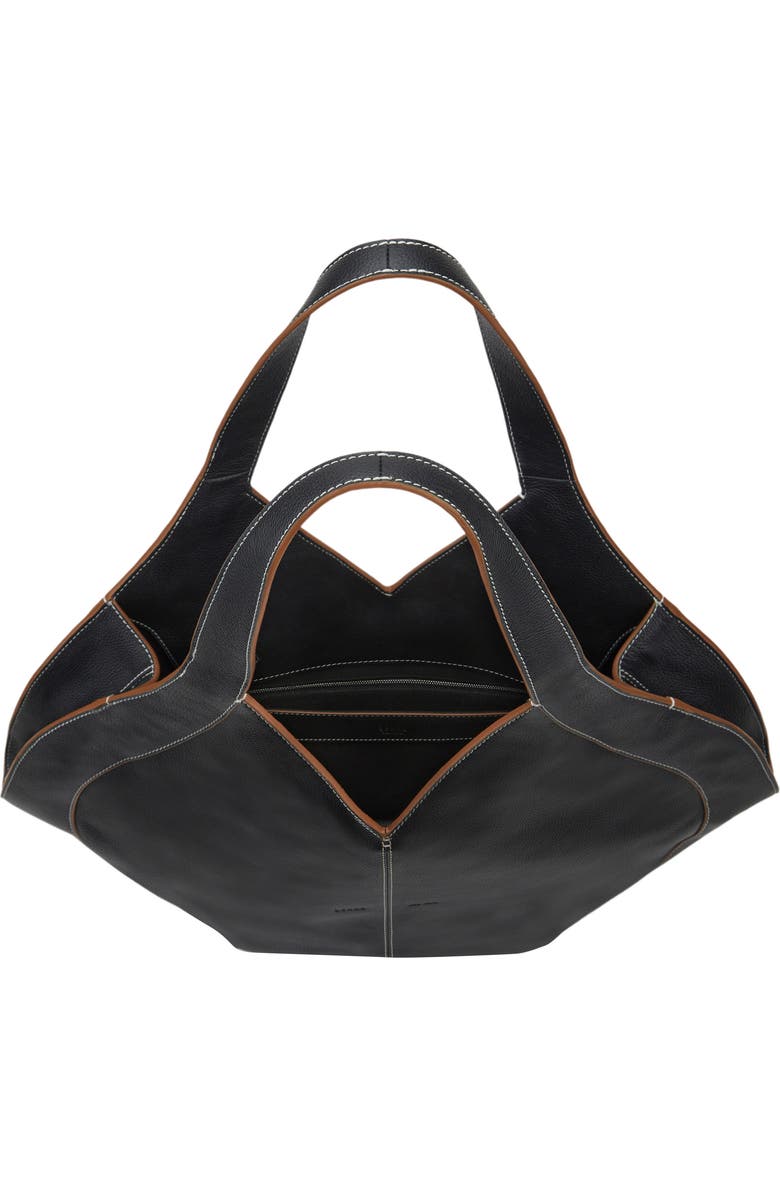 behno Safra Pebble Leather Tote, Alternate, color, Black