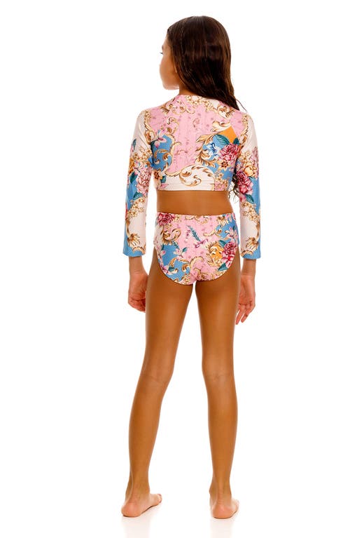 AGUA BENDITA AGUA BENDITA KIDS' BLUSH CARAMEL LONG SLEEVE TWO-PIECE SWIMSUIT 