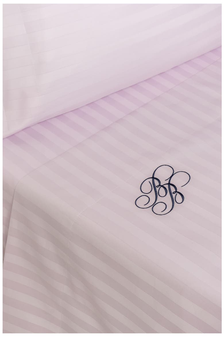 Sateen Stripe 4-Piece Sheet Set, Alternate, color, LILAC