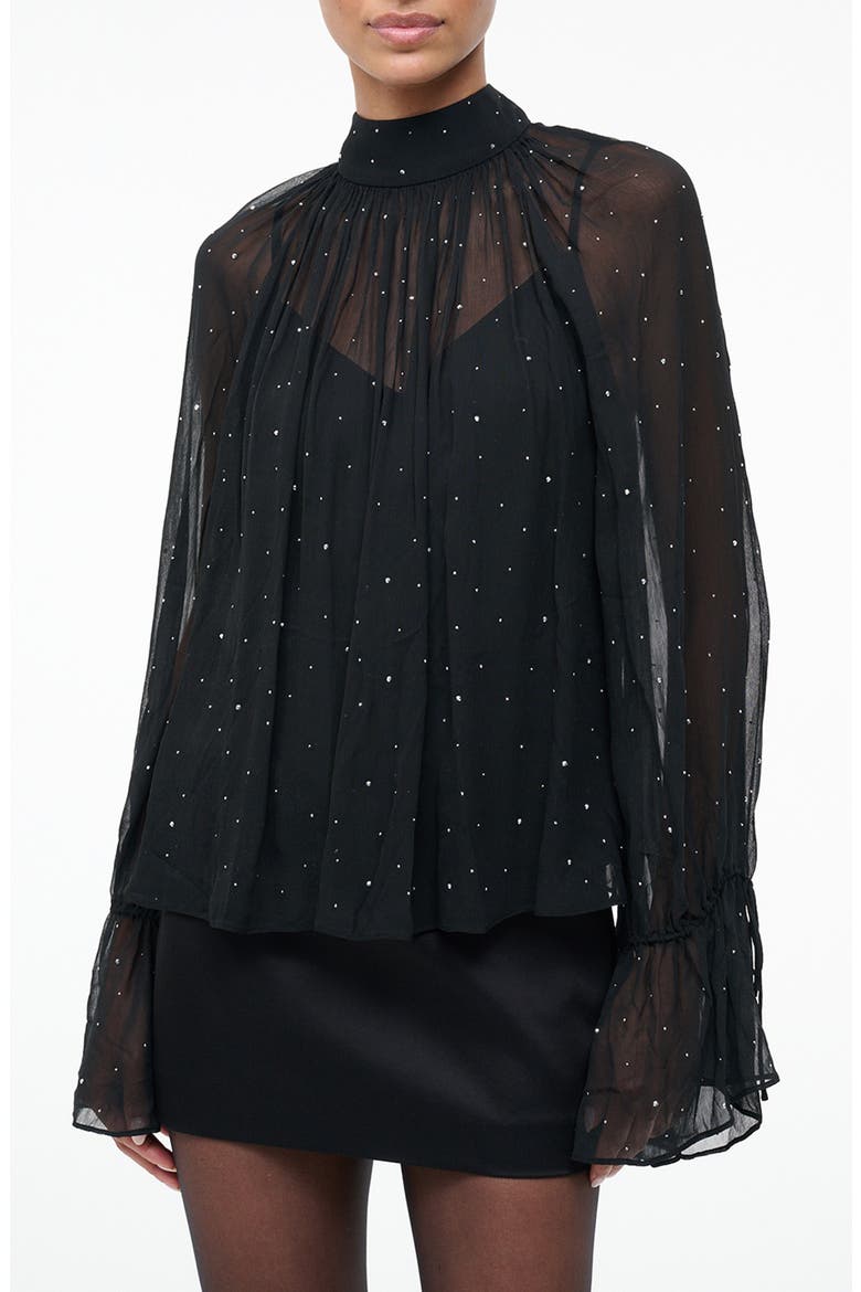 Roux Rhinestone Detail Top, Main, color, BLACK