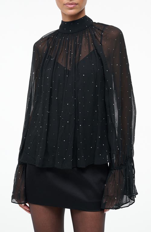Staud Roux Rhinestone Detail Top In Black