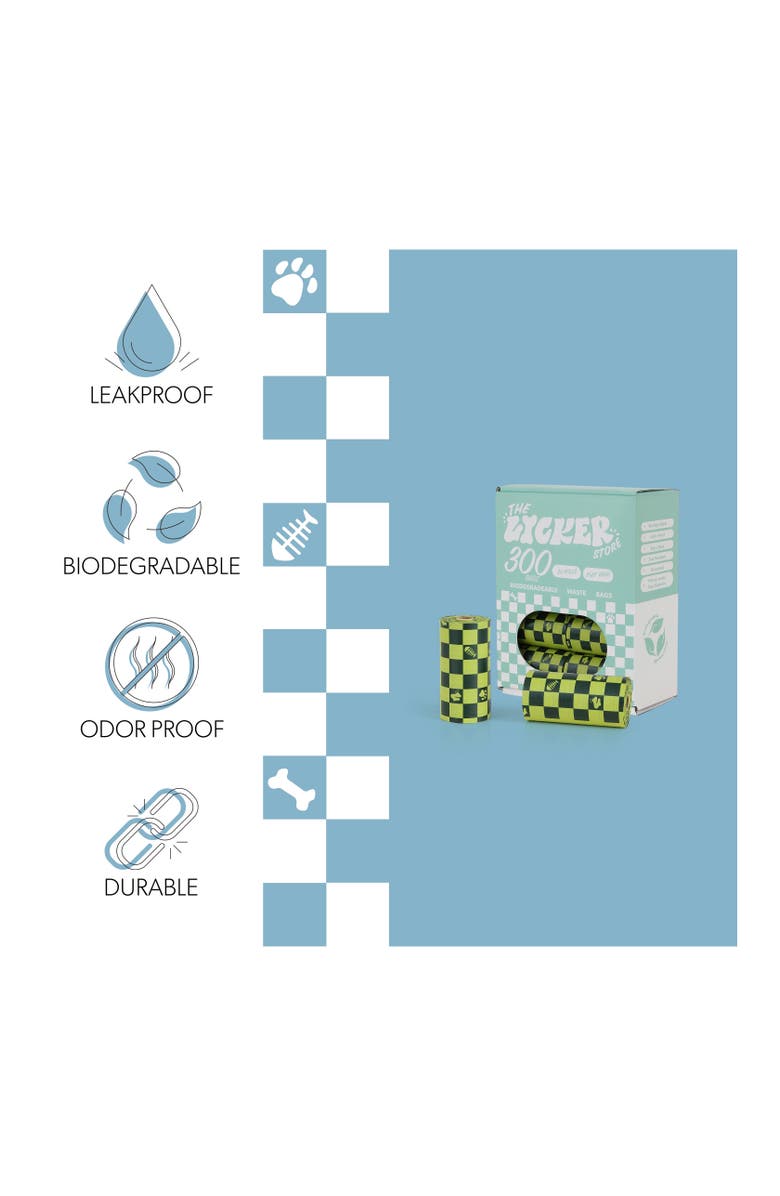The Licker Store 13 in. x 9 in. Extra Thick Leak Proof Unscented Biodegradable Dog Poop Bags, Green, Alternate, color, Green