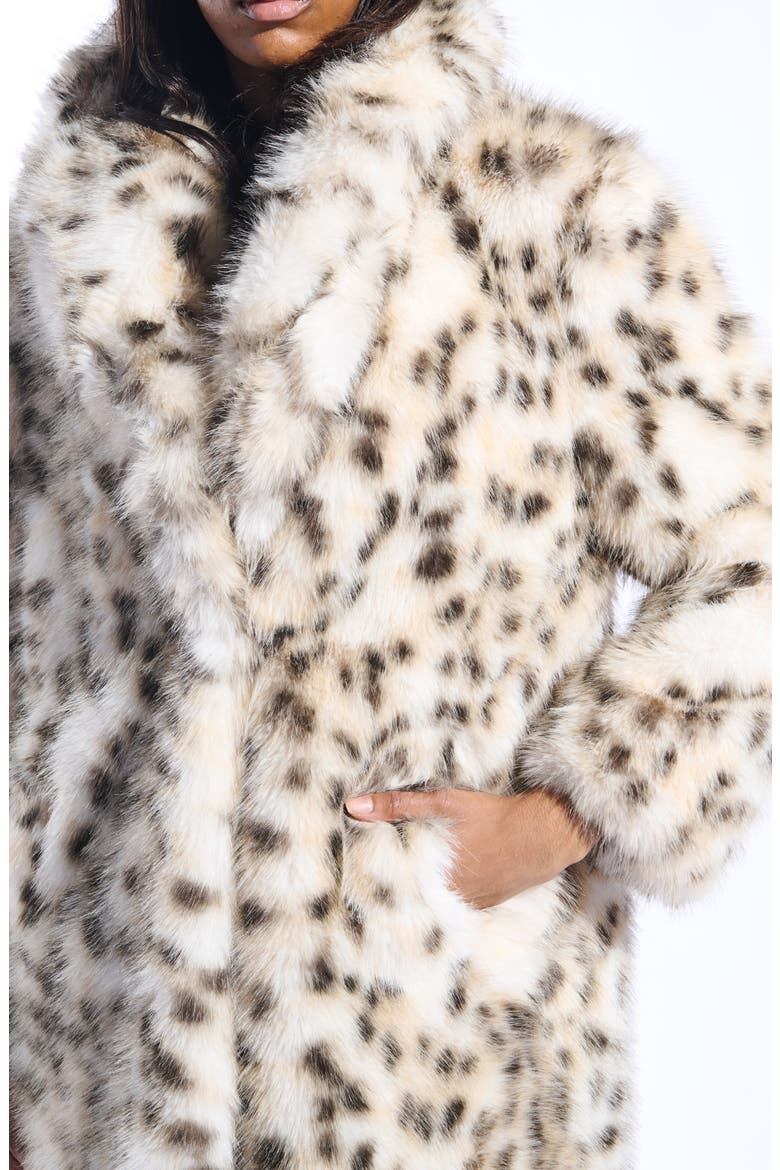 Leopard Print Faux Fur Coat, Alternate, color, TAN MULTI