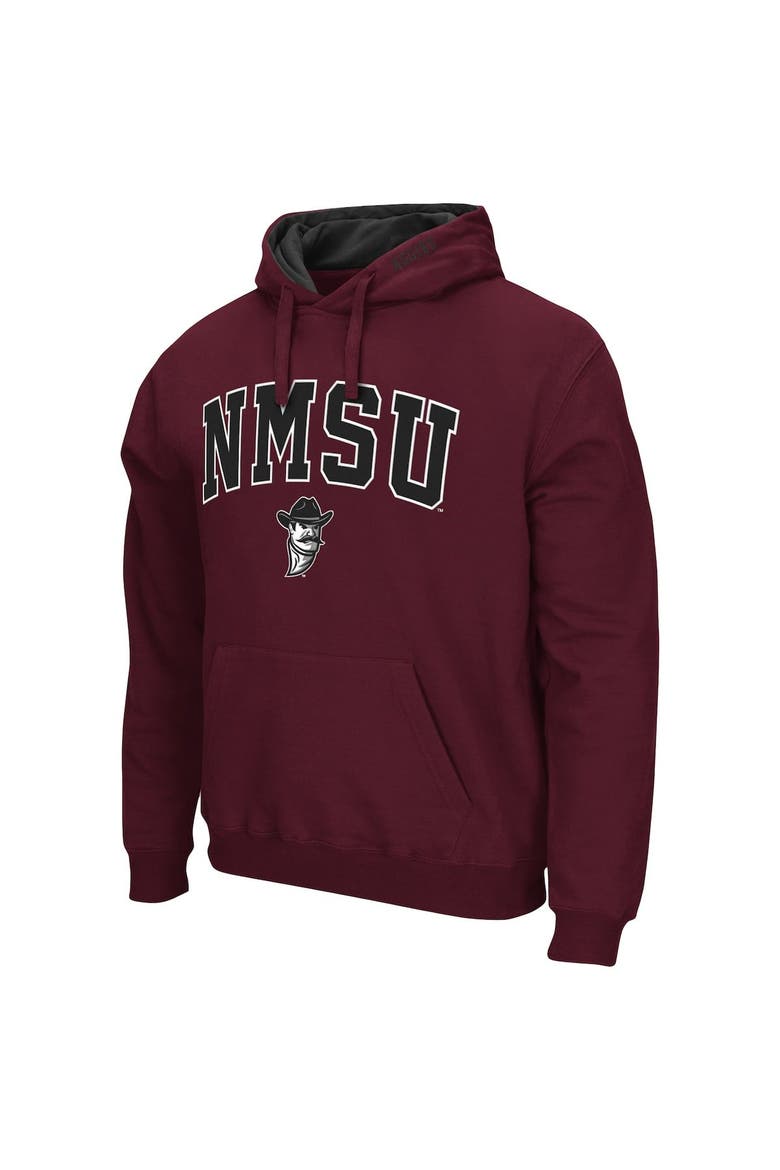 Men's Colosseum Crimson New Mexico State Aggies Arch and Logo Pullover Hoodie, Alternate, color, Crimson