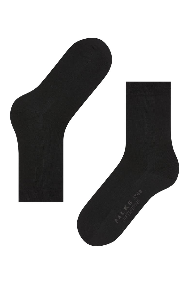 Soft Merino Crew Socks, Alternate, color, BLACK