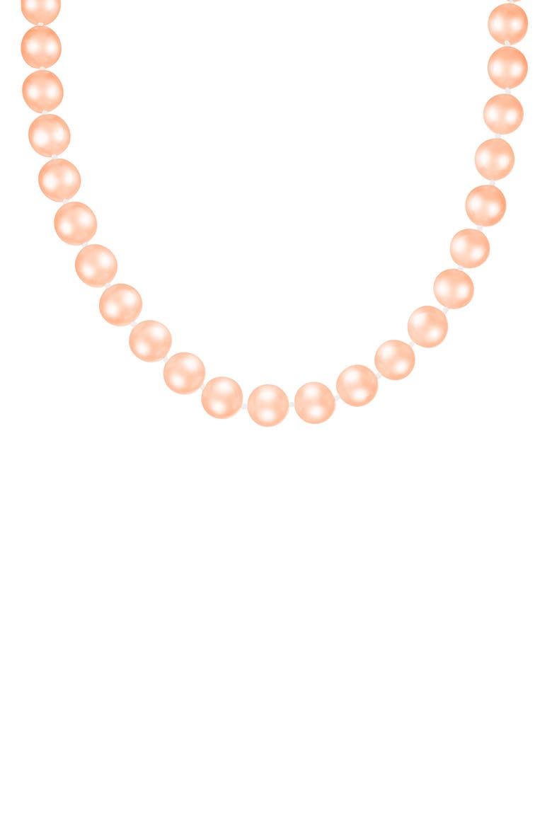 14K Gold & 11-12mm Pink Cultured Freshwater Pearl Necklace, Main, color, PINK