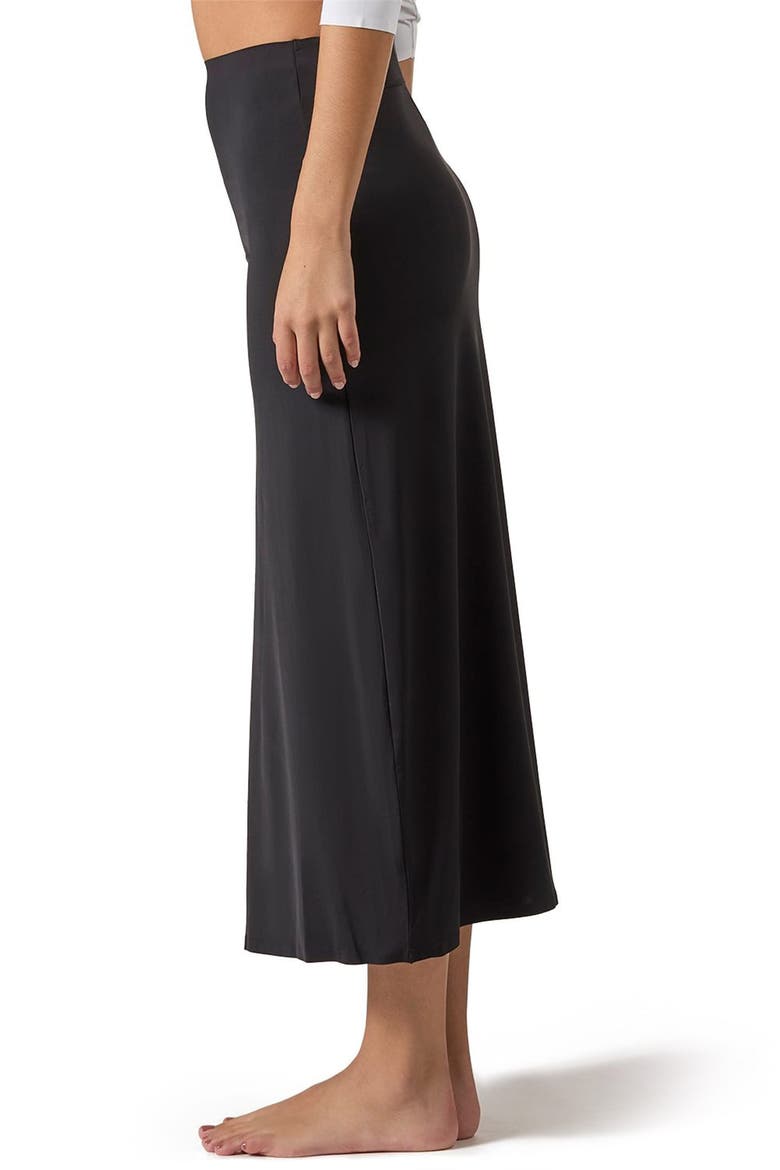 Bonded Maxi Slip Skirt, Alternate, color, BLACK