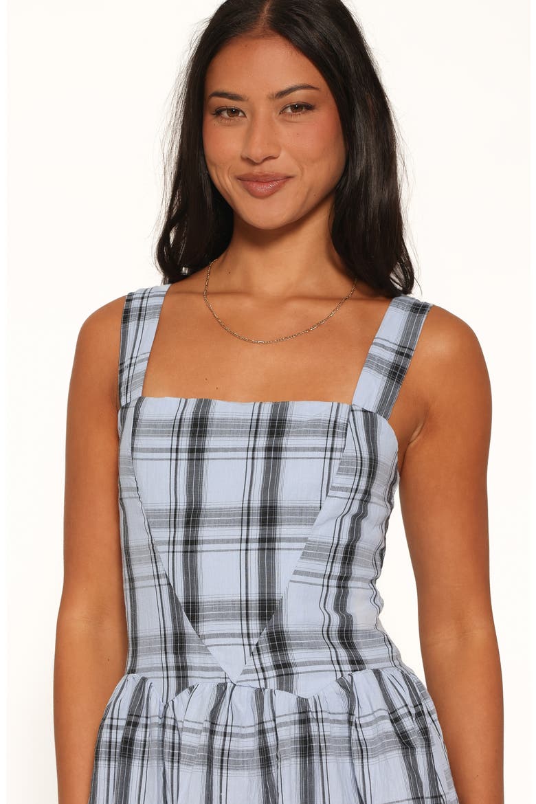 Kepler Plaid A-Line Minidress, Alternate, color, ICY BLUE PLAID