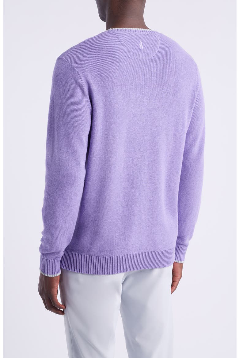 Hatched Cotton & Silk Blend Crewneck Sweater, Alternate, color, GALAXY
