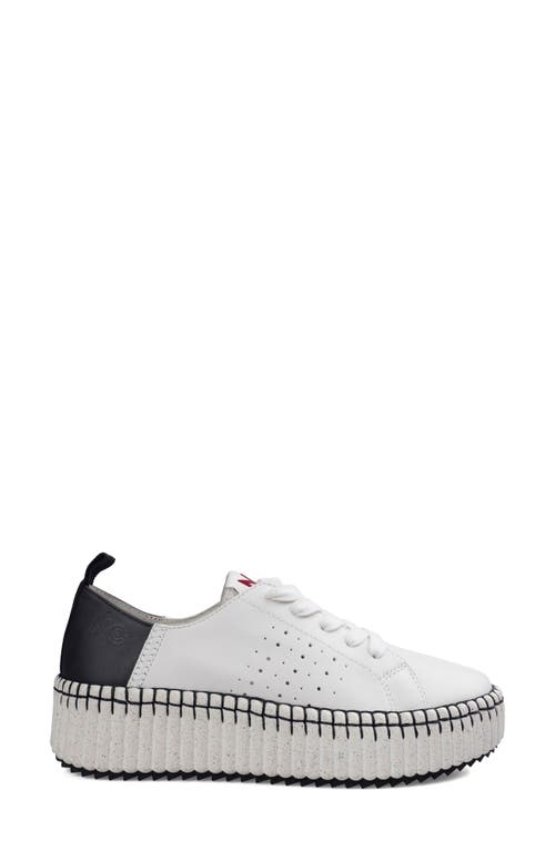 National Comfort Leather Sneaker In White/black Leather