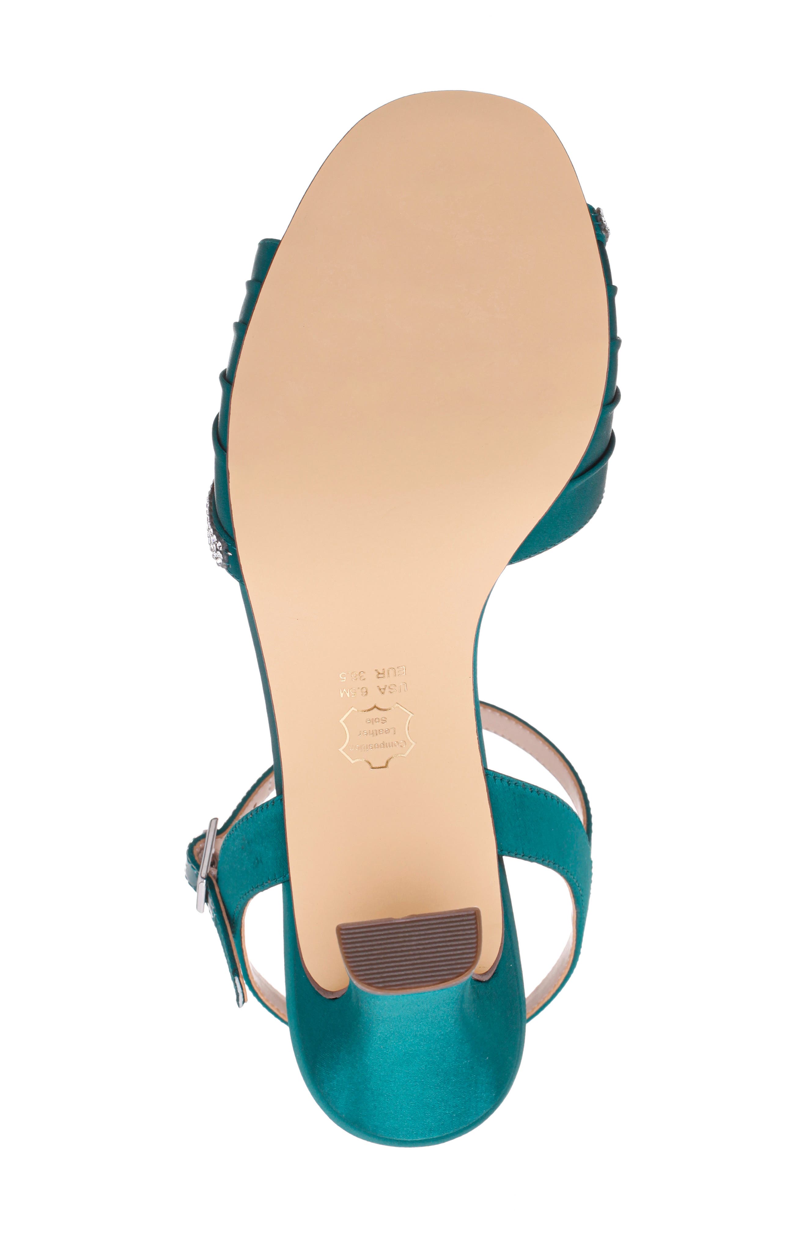 Nina Agnes Satin Sandal, Alternate, color, Spruce