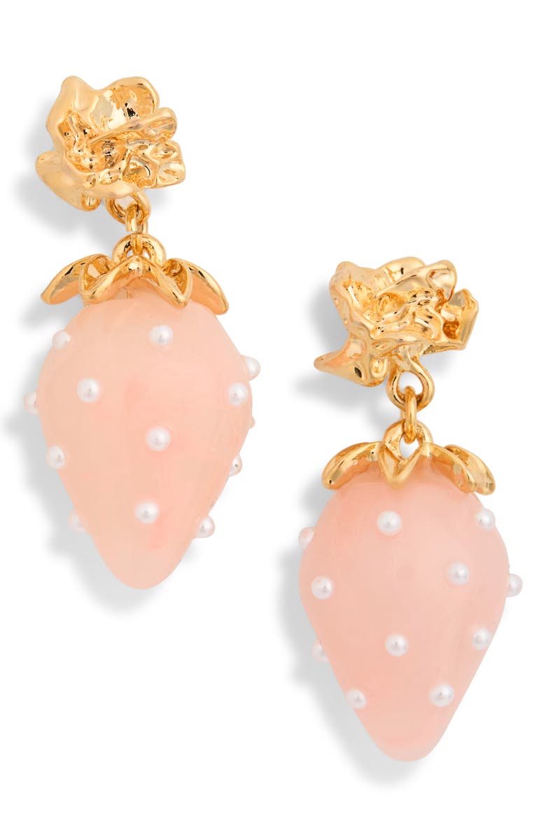 EYE CANDY LOS ANGELES Mila Pastel Strawberry Drop Earrings, Main, color, Pink