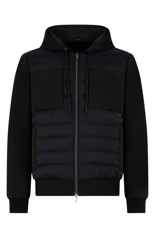 Moose Knuckles Garnier Air Down Hybrid Hooded Jacket In Black/black