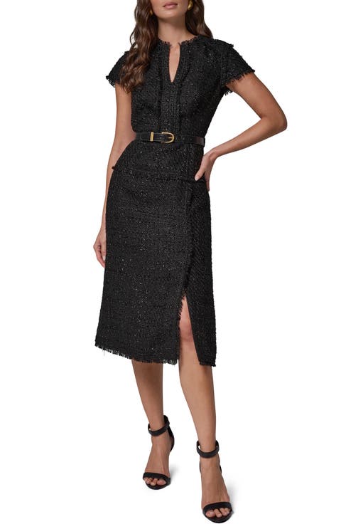 Metallic Tweed A-Line Dress