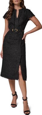 Donna Karan New York Metallic Tweed A-Line Dress