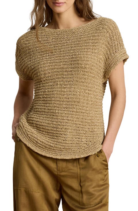 Ribbon Tape Boat Neck Top