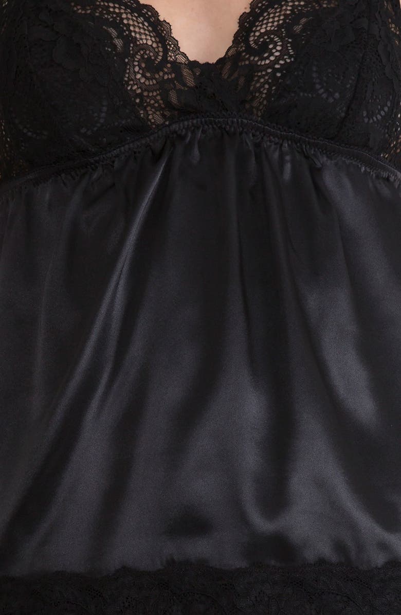 In Bloom by Jonquil Lace Trim Satin Pajamas, Alternate, color, 