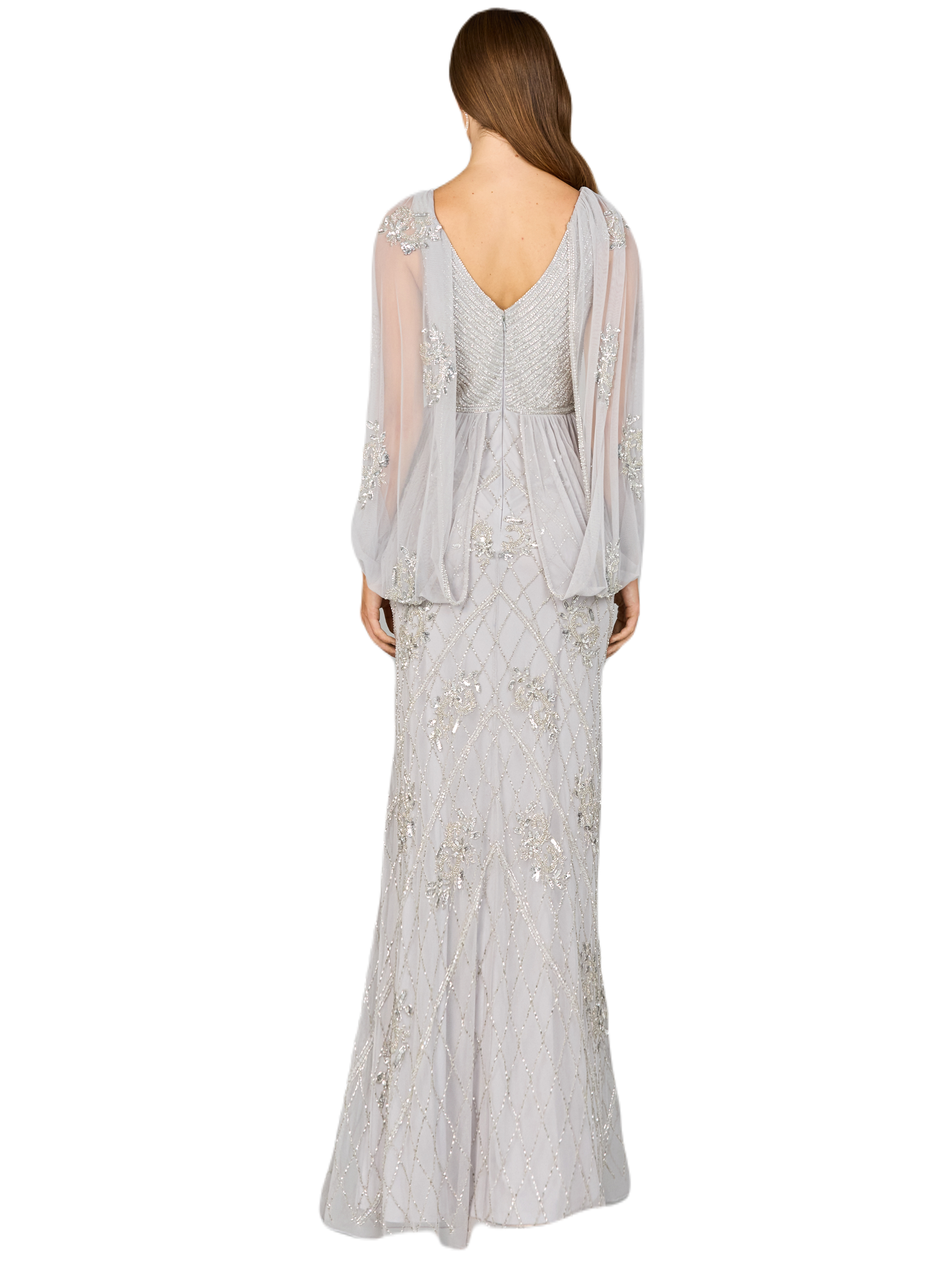 Beaded Cape Sleeve Dress - image 2